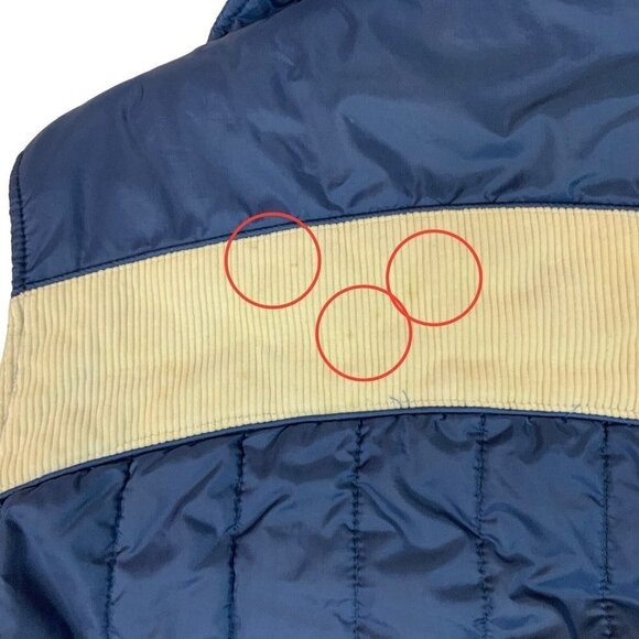 Montgomery Ward Ski Vest Mens Large Navy Blue Cream Corduroy Layer Vtg 70s - Picture 4 of 7